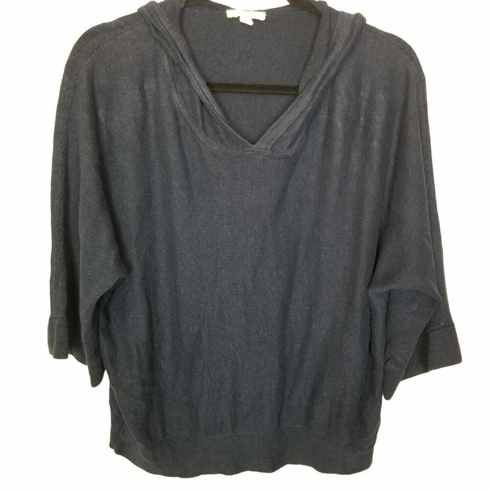 Eileen Fisher Womens 100% Organic Linen Hooded Top Size XS Lagenlook Sustainable